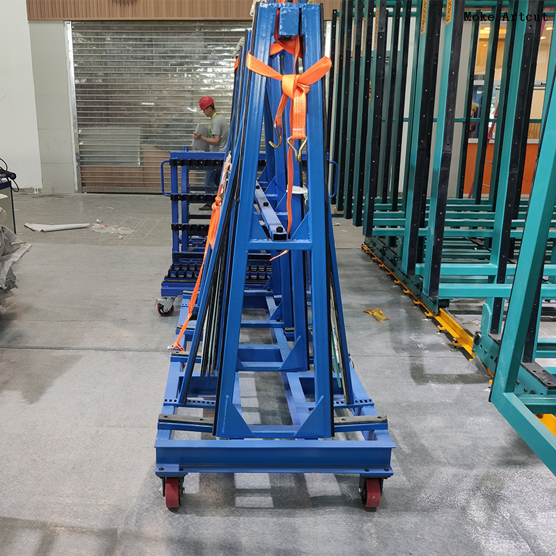 A Frame Glass Rack Trolley Letter A Shape Detachable Glass Storage and Transport Cart Rack